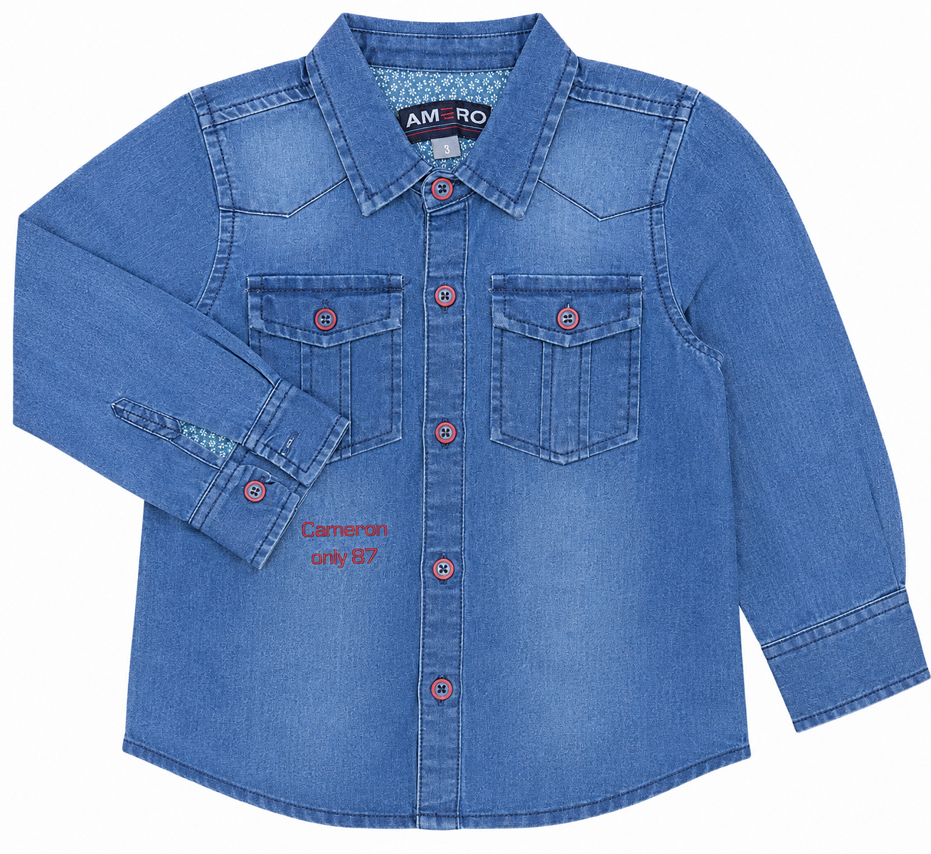 Boys Denim Shirt with Front Buttons & Chest Pockets – Casual Style