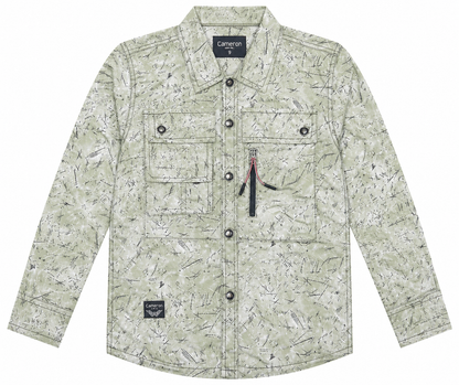 Boys Printed Gabardine Shirt with Front Buttons – 8 to 12 Years