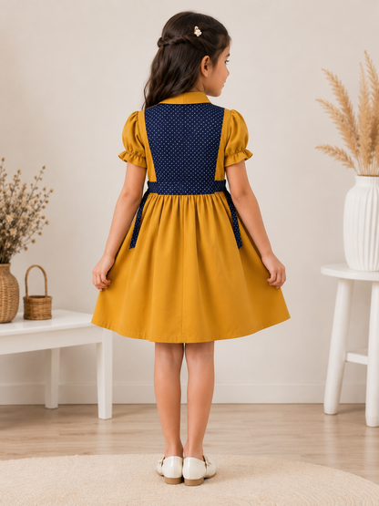 Girls' Elegant Pearl Detail Dress